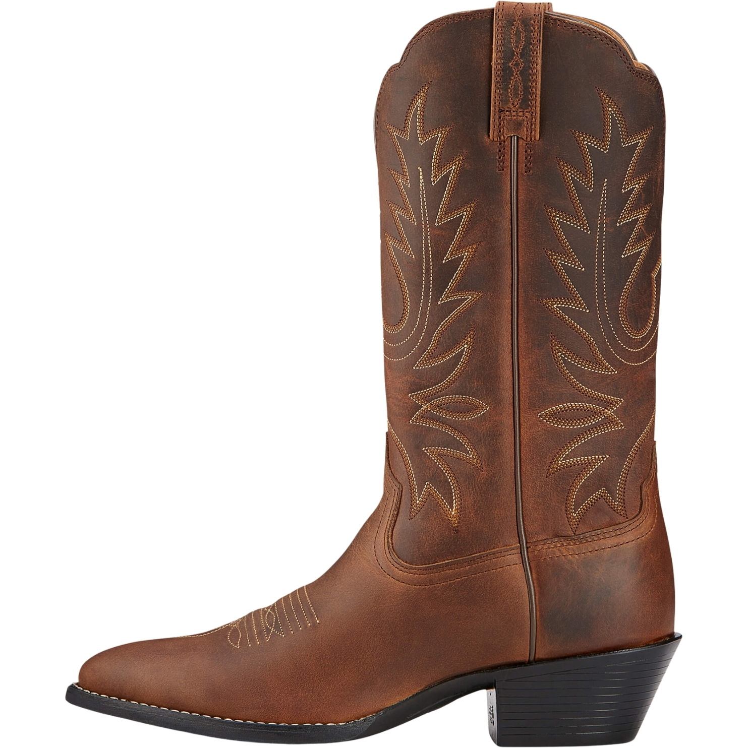 Ariat Womens Heritage Round Toe Western Boot 751702411297 - Distressed Brown